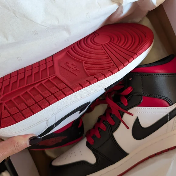 Nike Black, White, and Red Sneakers - Picture 2 of 4